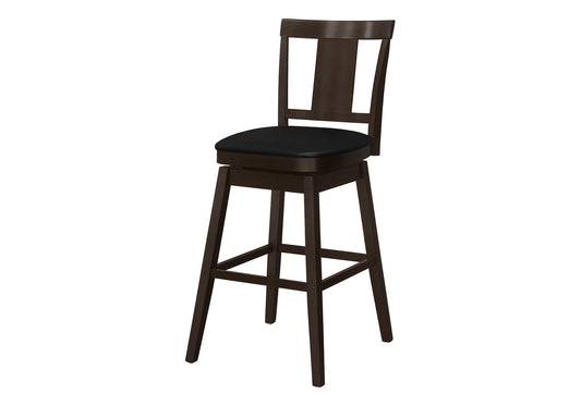 Swivel Stool Bar Height, Transitional (Set of 2) - Espresso