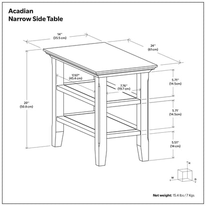 Acadian - Narrow Side Table - Farmhouse Brown