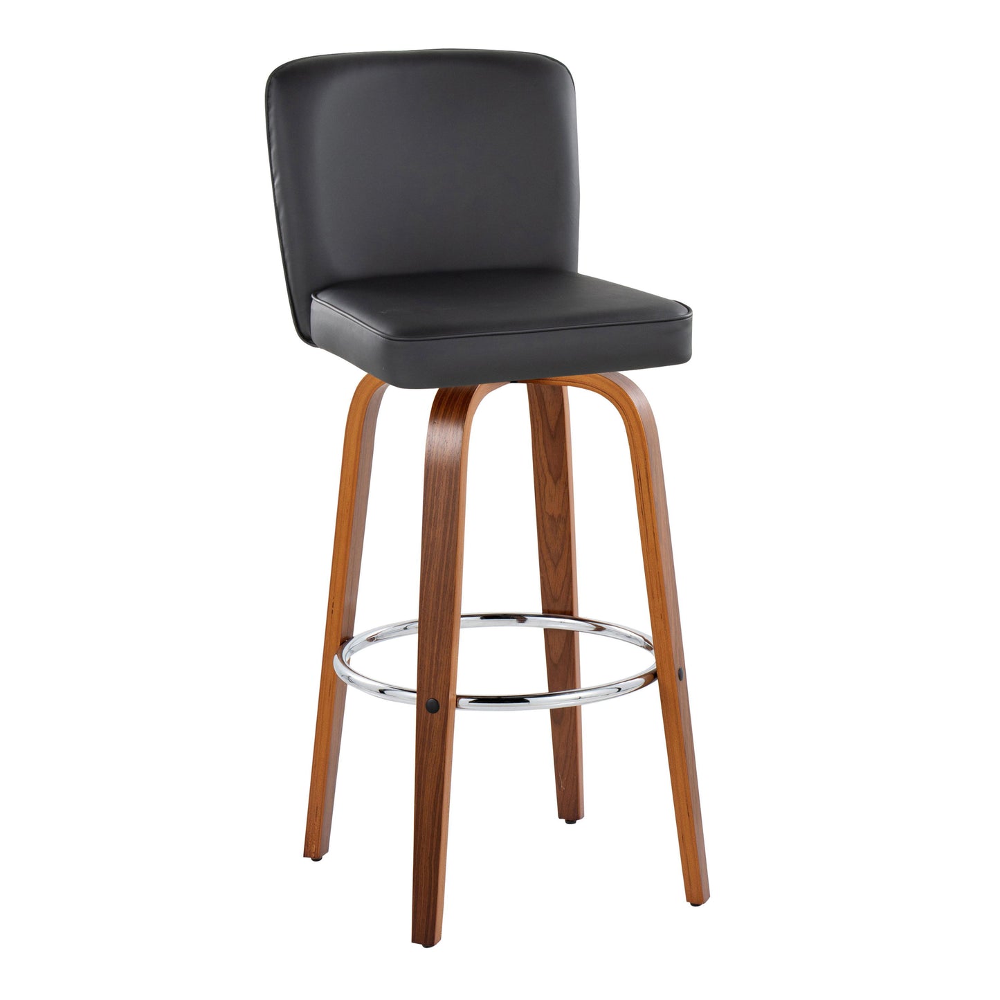 Henry - Contemporary Fixed Height Barstool With Swivel With Round Footrest (Set of 2)