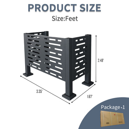 Air Conditioner Fence For Outdoor Units, Metal Privacy Fence Cover, Perfect To Conceal Air Conditioning Units, 3 Fence Panel