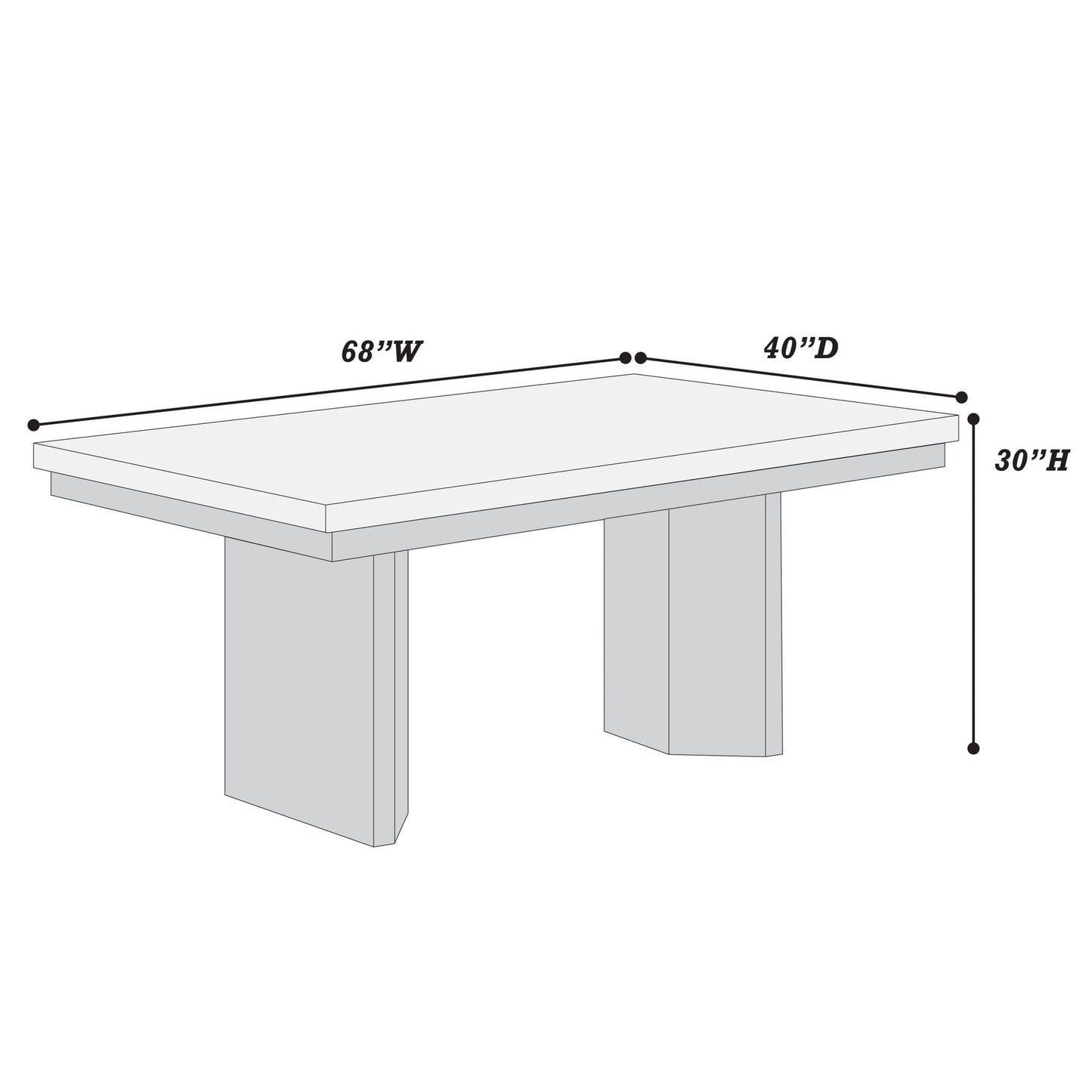 Dining Table For Kitchen - Black / White
