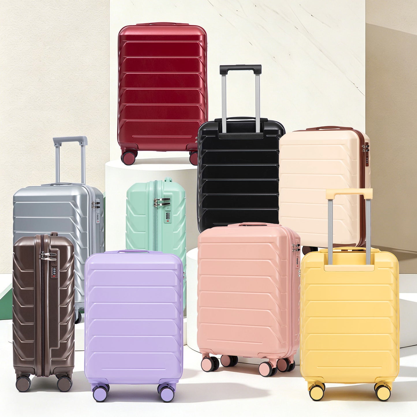Hard Shell Travel Luggage With Scratch Resistant Surface