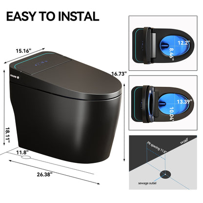Smart Bidet Toilet With Auto Open / Close Seat