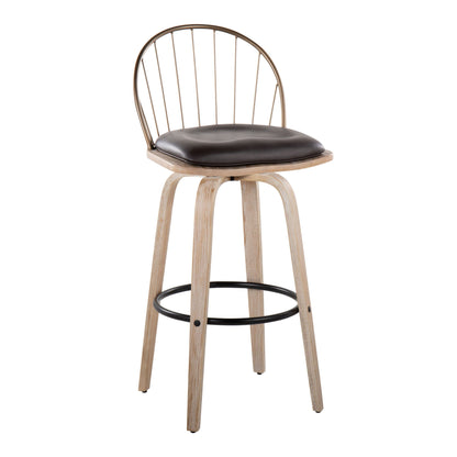 Riley - Industrial / Urban Fixed Height Barstool With Swivel With Removable Cushion (Set of 2)