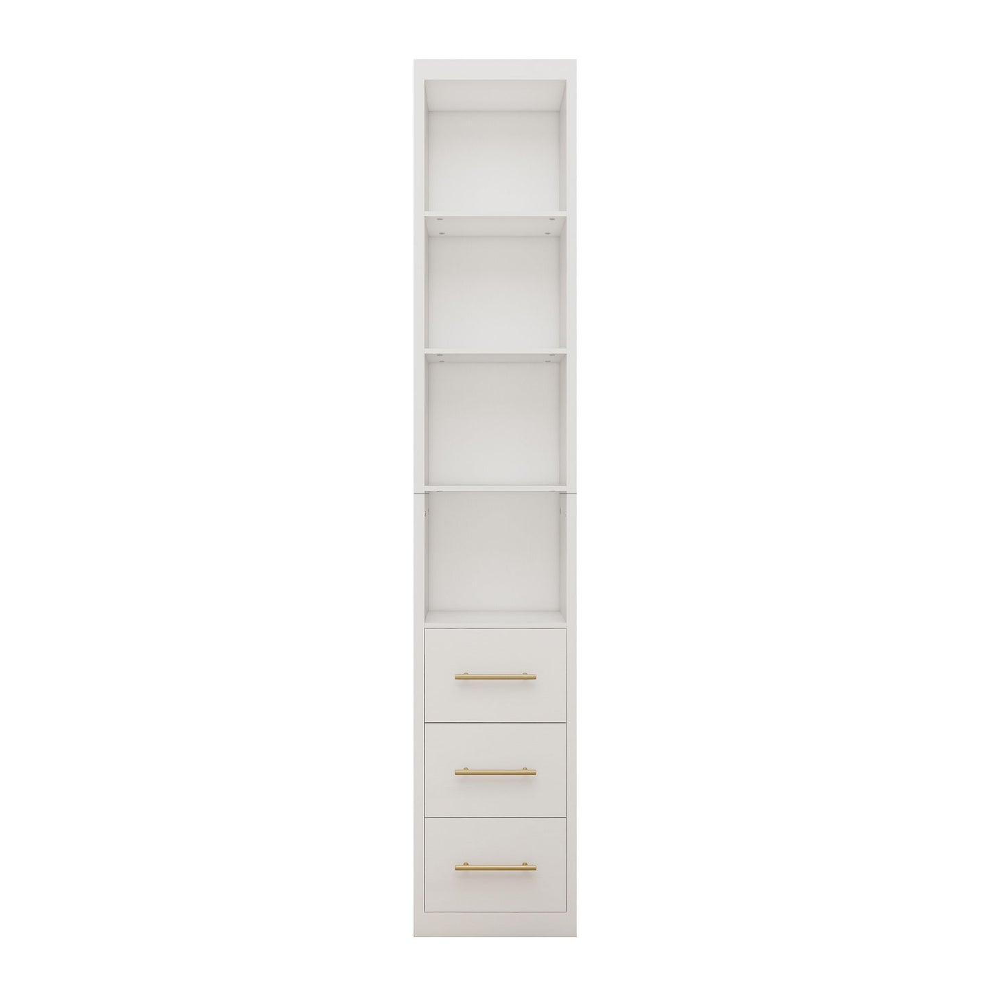 Rectangular Side Storage Cabinet With 3 Drawers For Bedroom - White