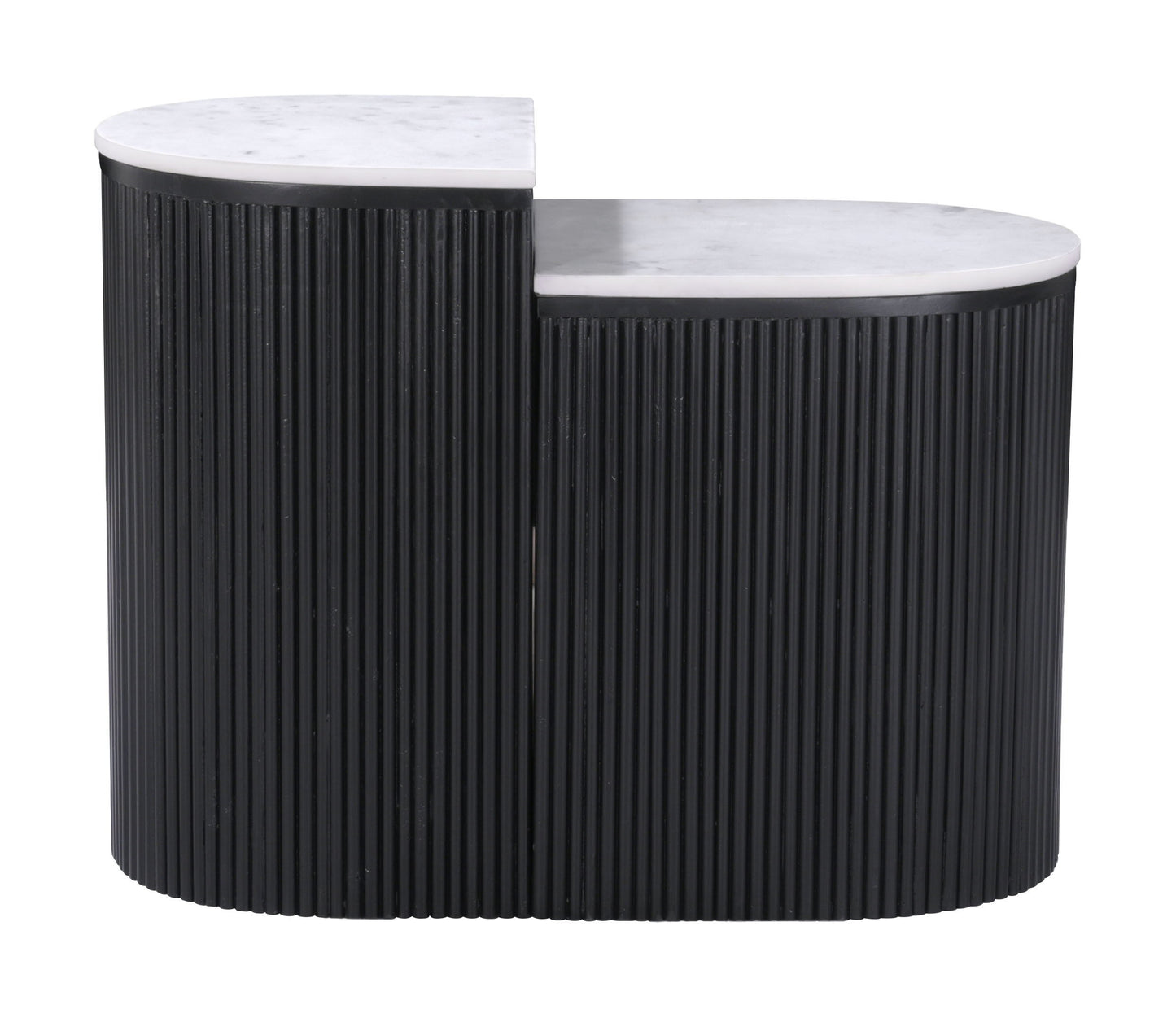 Ormara - Side Table Set - White / Black