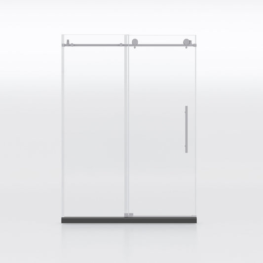 Frameless Shower Door, Clear Tempered Glass - Brushed Nickel