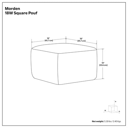 Morden - Square Pouf - Brown