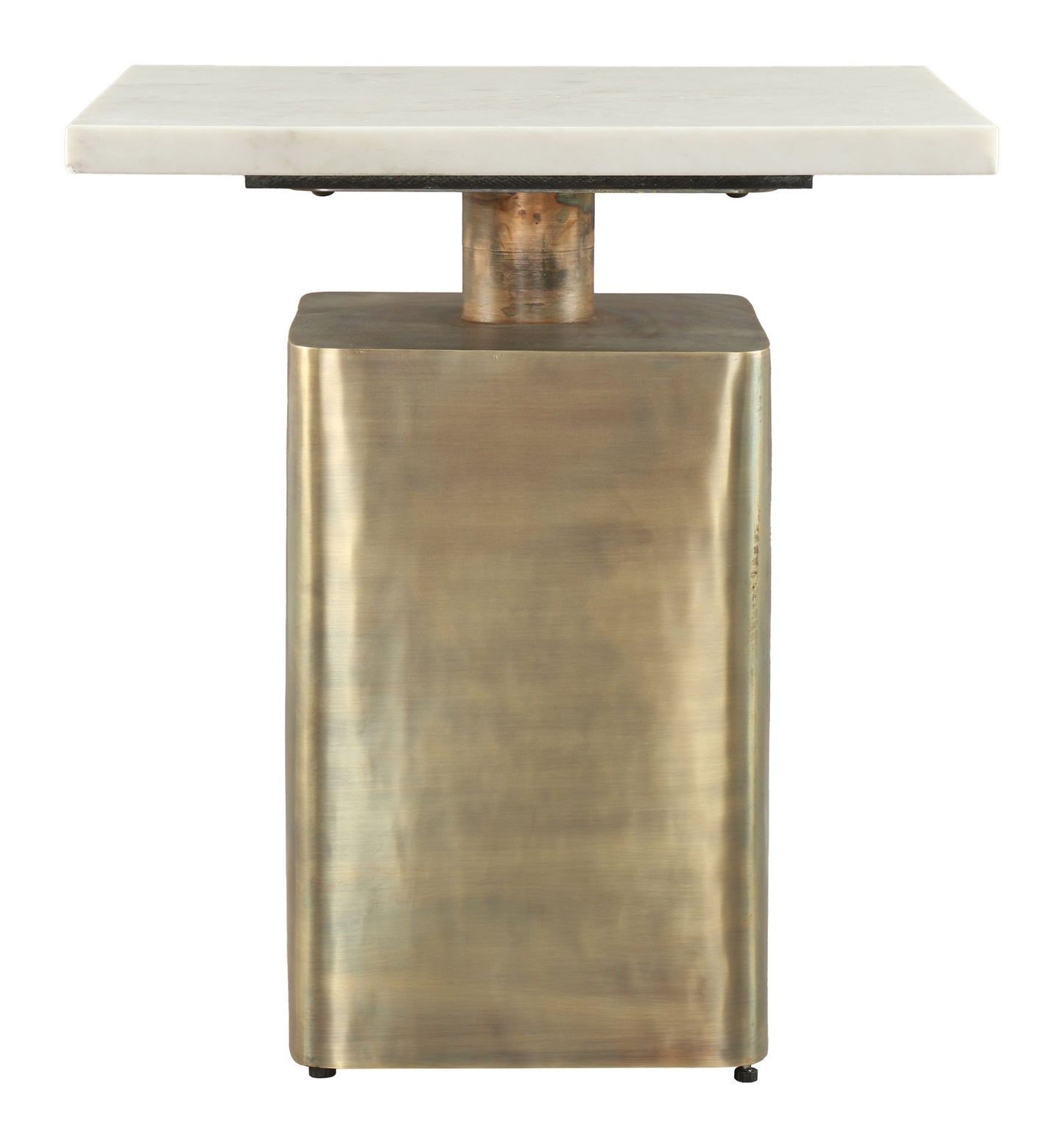 Nyra - Side Table - White / Brass