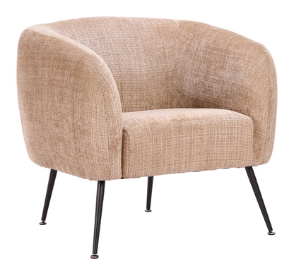 Racine - Accent Chair - Linen Beige / Brown