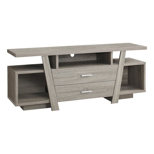 TV Stand, Console, Media Entertainment Center, Storage Drawers, Contemporary & Modern - Taupe