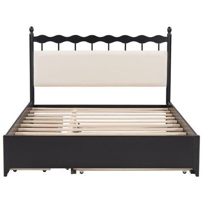Storage Platform Bed With 2 Big Drawers & Trundle