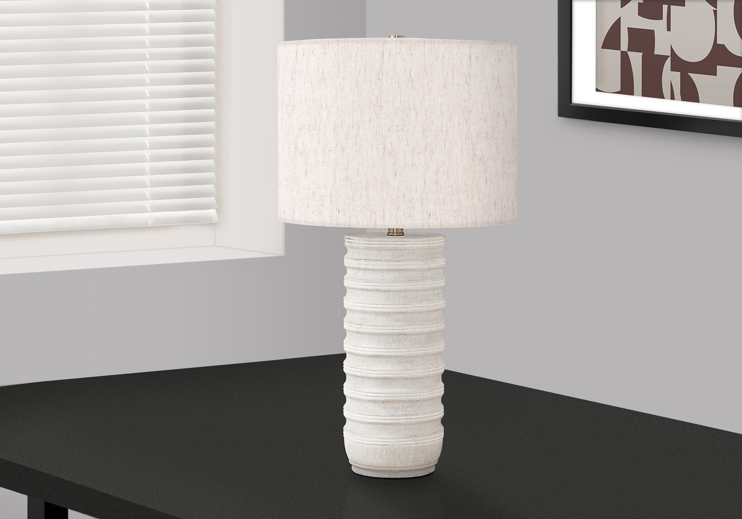 Table Lamp, Lighting, Resin, Transitional - Cream