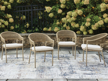 Ocean Park - Arm Chair With Cushion (Set of 4) - Beige