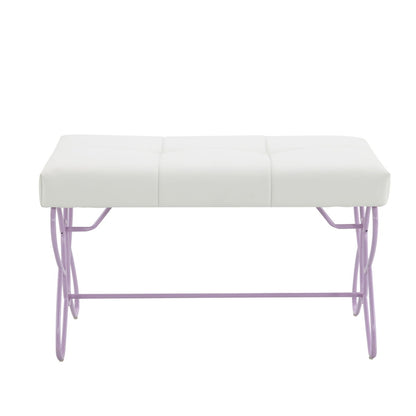 Priya II - Synthetic Leather Purple Bench - Purple / White