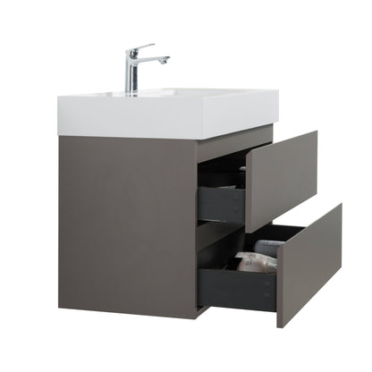 Alice - Bathroom Vanity With Sink, Large Storage Wall Mounted Floating Bathroom Vanity For Modern Bathroom, One-Piece Sink Basin Without Drain And Faucet