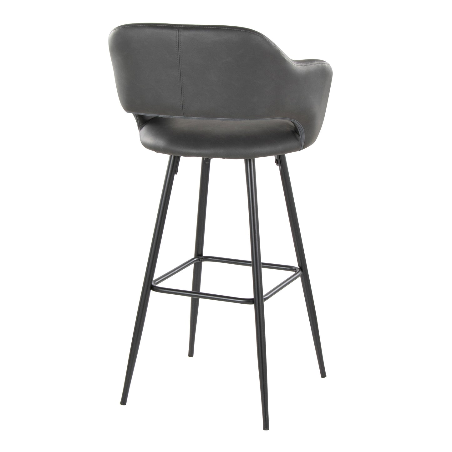 Margarite - Contemporary Fixed Height BarStool With Square Footrest (Set of 2)