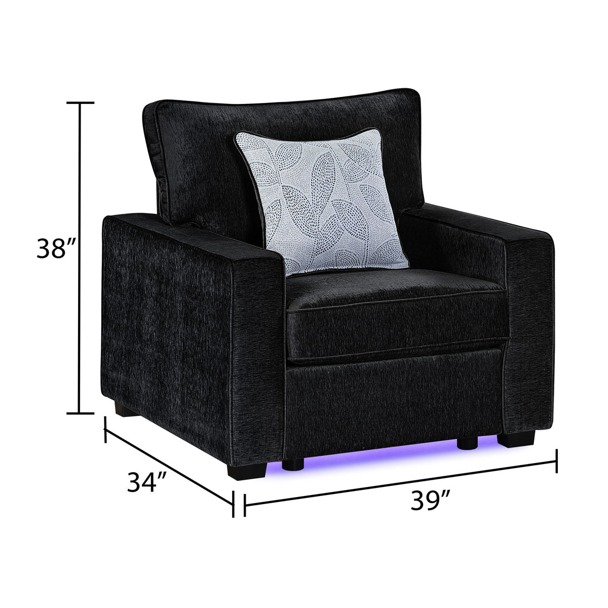 Rita - Accent Chair With LED Underlighting