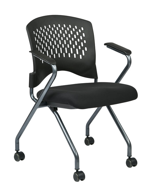 Deluxe Folding Chair with Ventilated Plastic Wrap Around Back