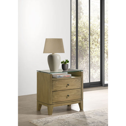 Menlo - 2 Drawer Nightstand - Pine Wood