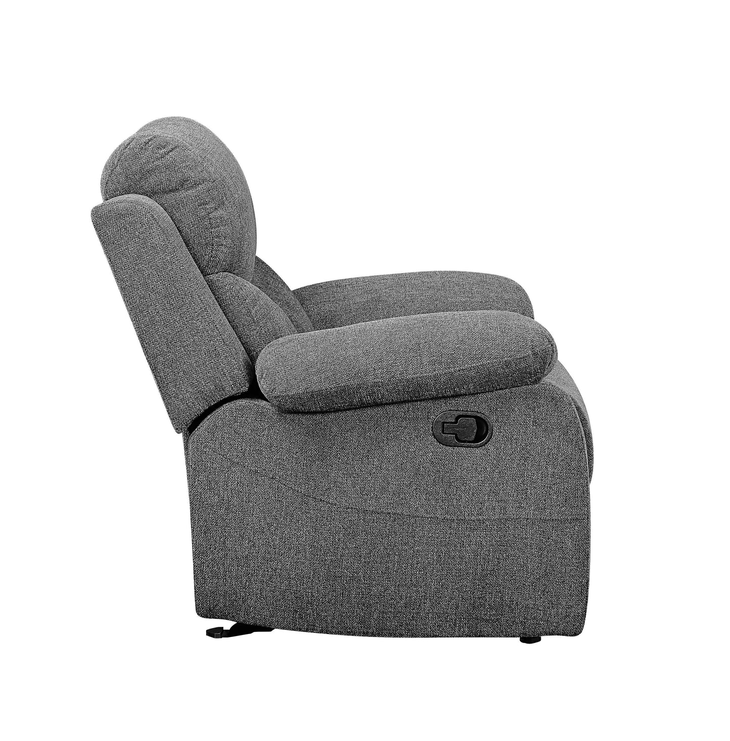 Kalen - Chenille Loveseat With Console - Gray