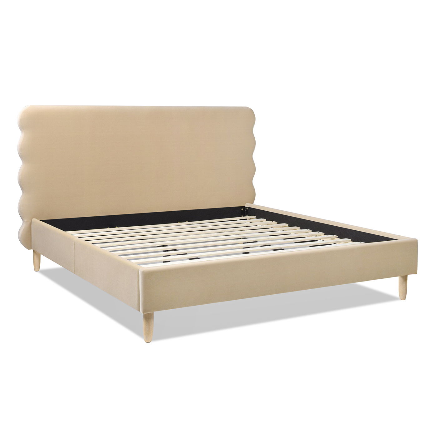 Stockholm - Modern Wavy Headboard Platform Bed