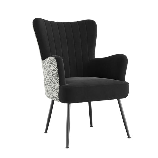 Accent Chair With Unique Print Fabric