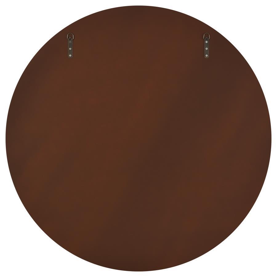 Dexter - Round Reeding Frame Wall Mirror - Brown