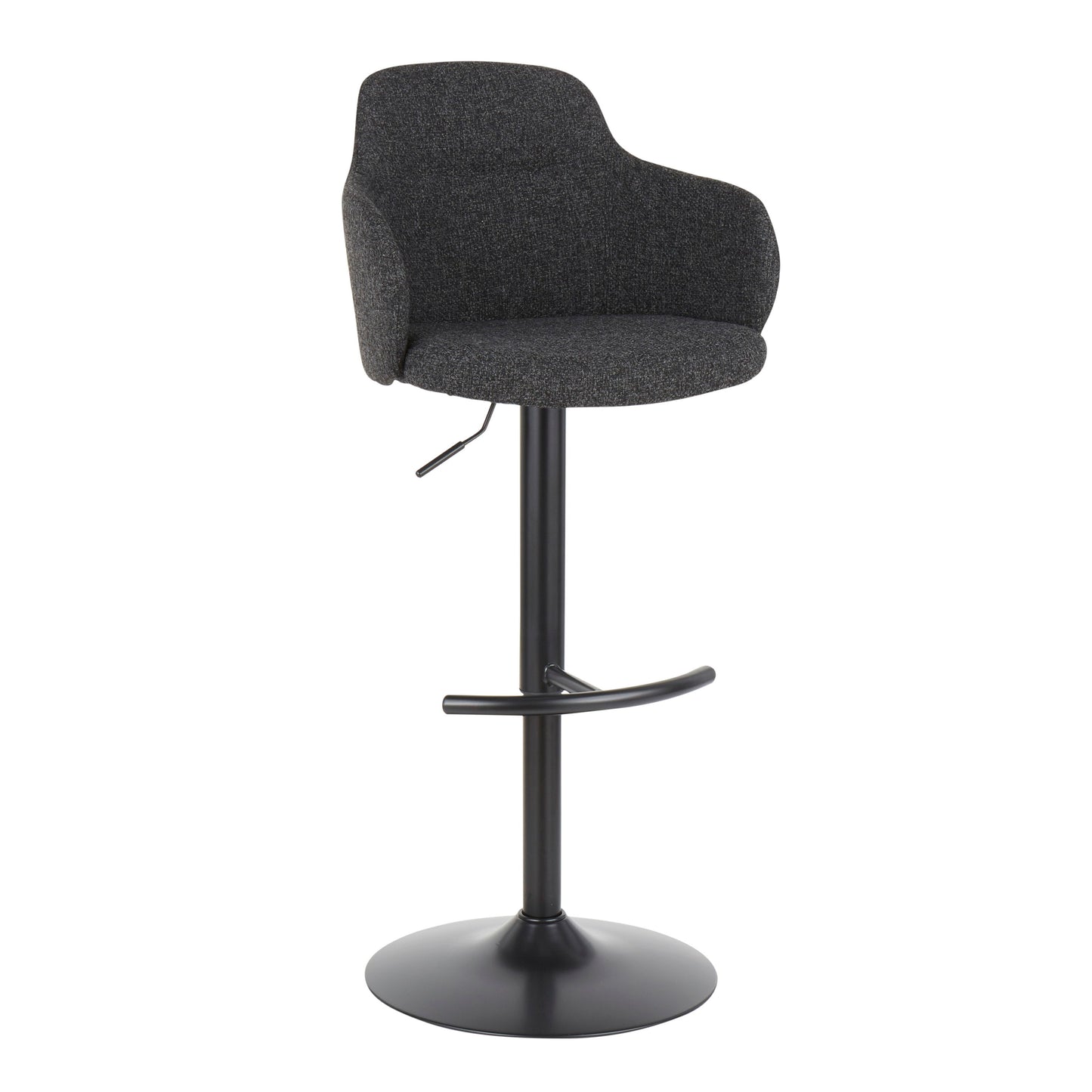 Boyne - Industrial Adjustable Barstool With Swivel (Set of 2) - Black / Dark Gray