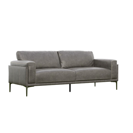 Onyx - Leather Sofa - Gray