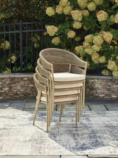 Ocean Park - Arm Chair With Cushion (Set of 4) - Beige