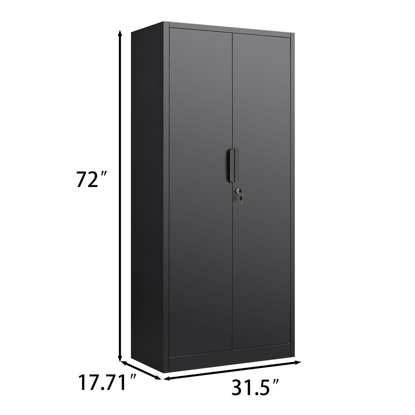 2 Door File Cabinet With Lock, 4 Adjustable Shelves, Heavy-Duty