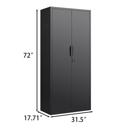 2 Door File Cabinet With Lock, 4 Adjustable Shelves, Heavy-Duty