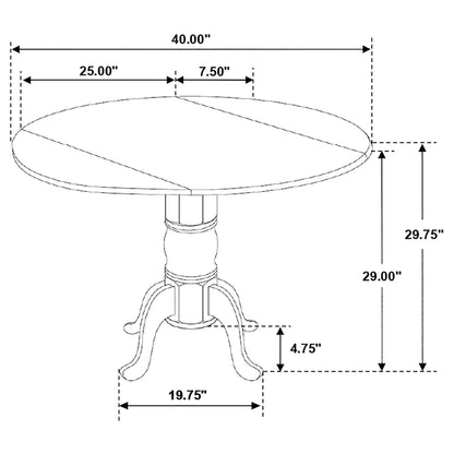 Greer - 5 Piece Dining Set With Drop Down Leaf Table And Curved Back Chairs - White