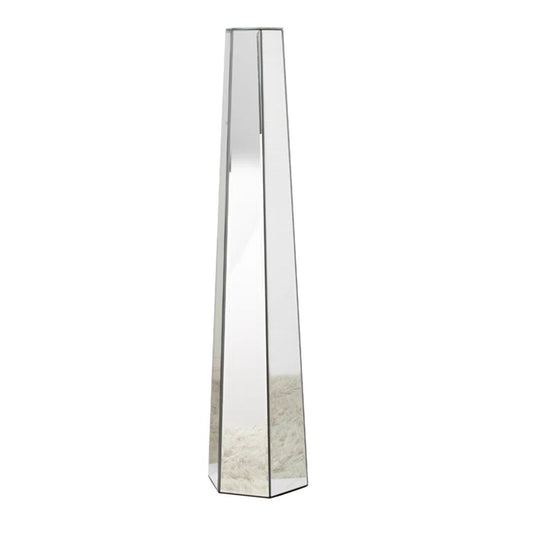 Handmade Glass Floor Vase - Silver