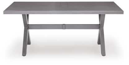 Dillon Beach - Rectangular Dining Table With Umbrella Option - Gray