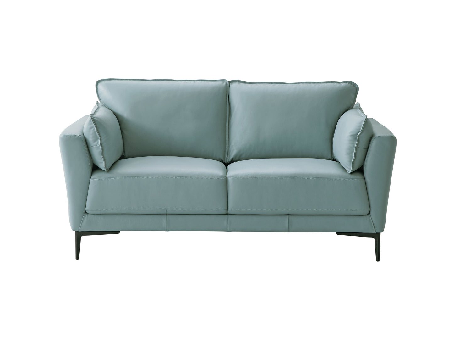 Mesut - Top Grain Leather Loveseat - Sage Green