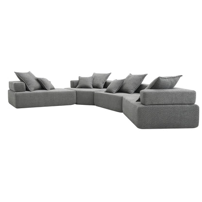 Oversized Modular Sectional Sofa, Luxury Boucle Floor Couch Set, Convertible Sleeper Couch, Spacious Foam-Filled Sofa Bed For Living Room