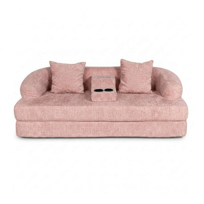 2 In 1 Convertible Sleeper Sofa Bed With Cup Holders