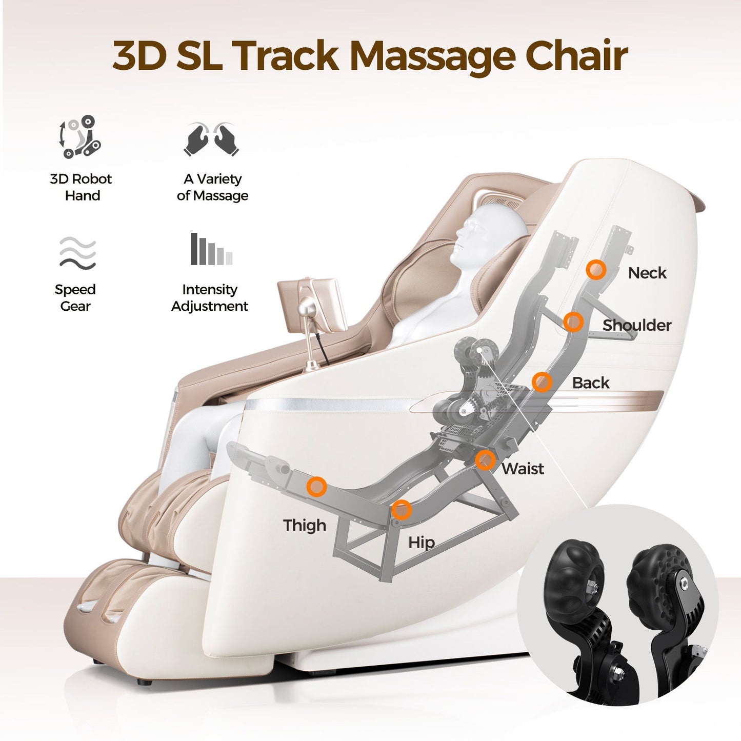 Bosscare - 3D Sl Zero Gravity Massage Full Body Chair With App Control Shiatsu Recline