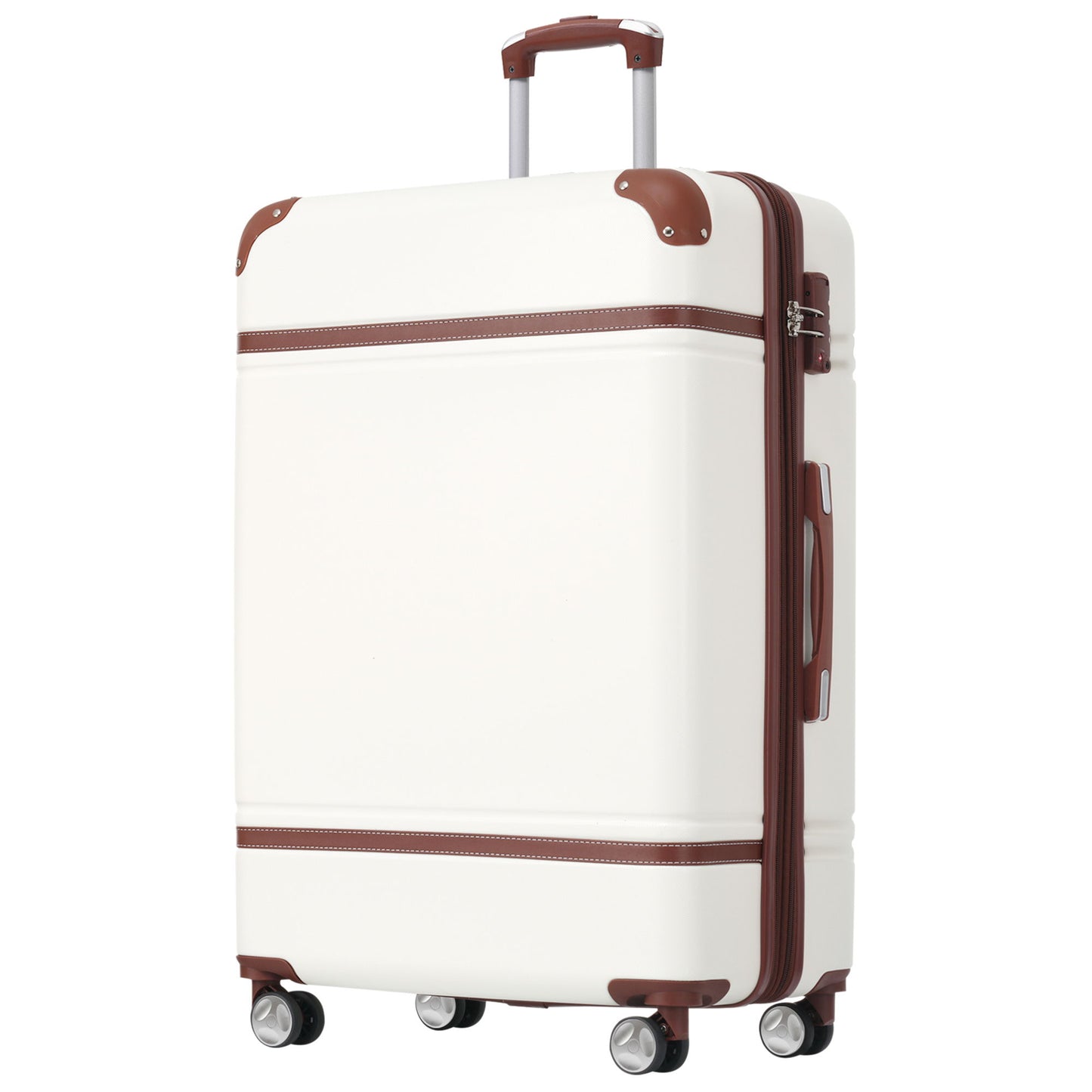 Hardshell Luggage With Tsa Lock, 28" Expandable Lightweight Suitcase With Spinner Wheels, Single Vintage Luggage