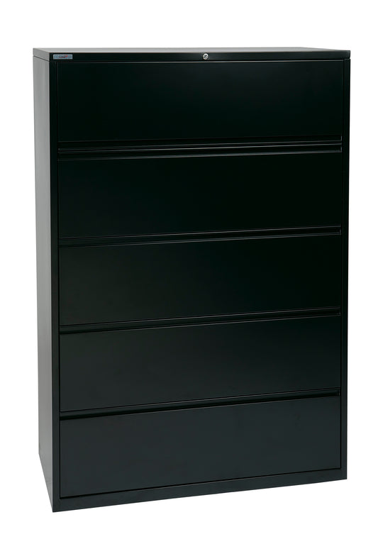 42" Wide 5 Drawer Lateral File With Core-Removeable Lock & Adjustable Glides