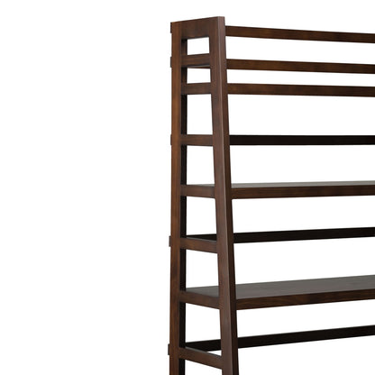 Acadian - Wide Ladder Shelf Bookcase - Brunette Brown