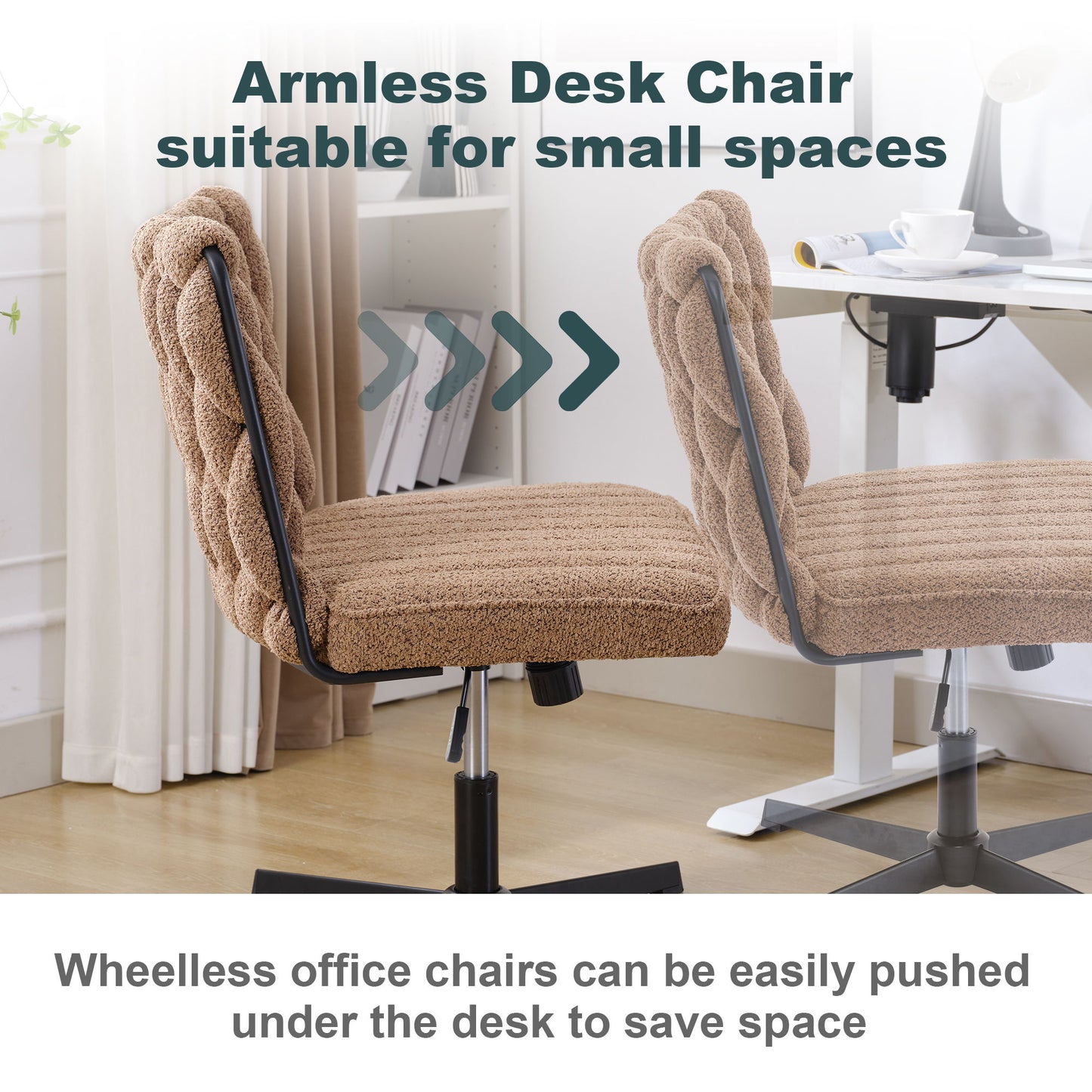 Armless Office Desk Chair No Wheels