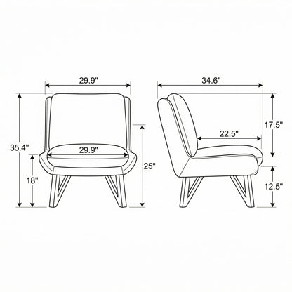 Armless Accent Chair - Gray