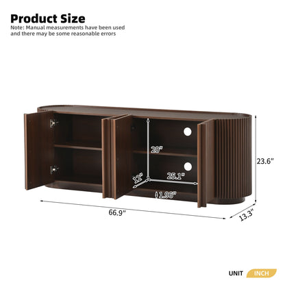 TV Stand With Fluted Tambour Style Door