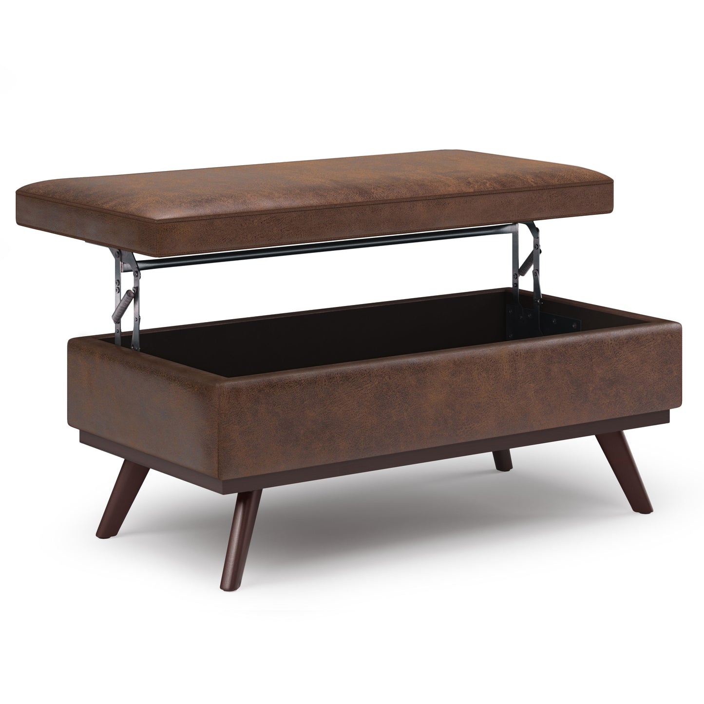 Owen - Lift Top Large Coffee Table Storage Ottoman, Mid Century Style