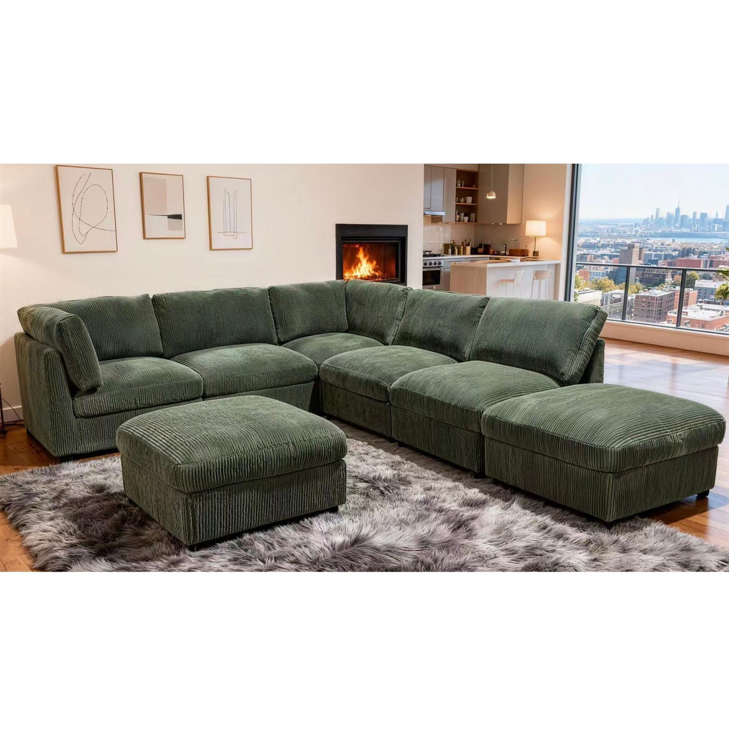 Modern Reversible Modular Sectional