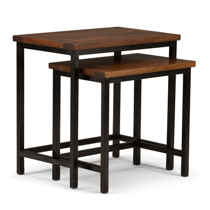 Skyler - 2 Piece Nesting Side Table - Dark Cognac Brown