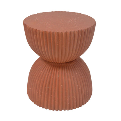 Side Table With Speckled Ribbed Texture